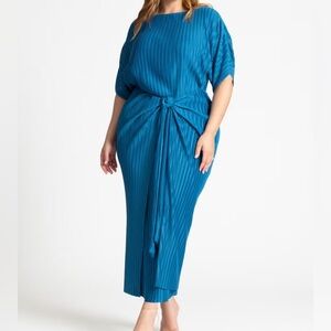 Eloquii Teal Long Sleeve Dress